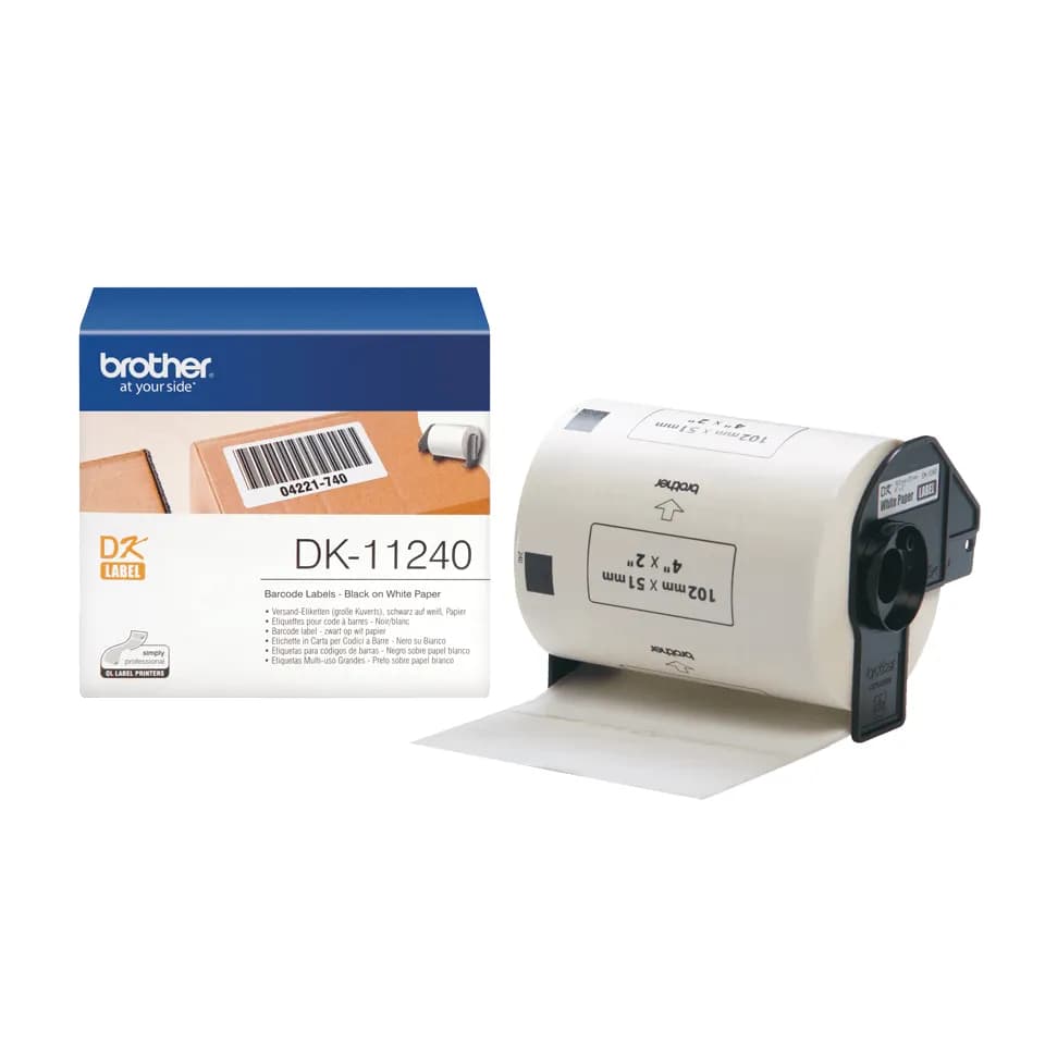 BROTHER DK11240 viivakooditarra, kork 102mm x lev 51mm, 600kpl/rulla