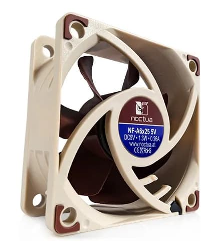 Noctua NF-A6X25 5V -kotelotuuletin, Valkoinen, 60 mm, 3000 RPM, 3-nastainen, SSO2