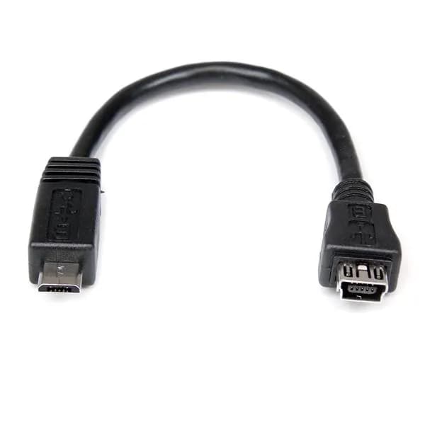 StarTech Micro USB – Mini USB -kaapeli, 0,15 m, musta