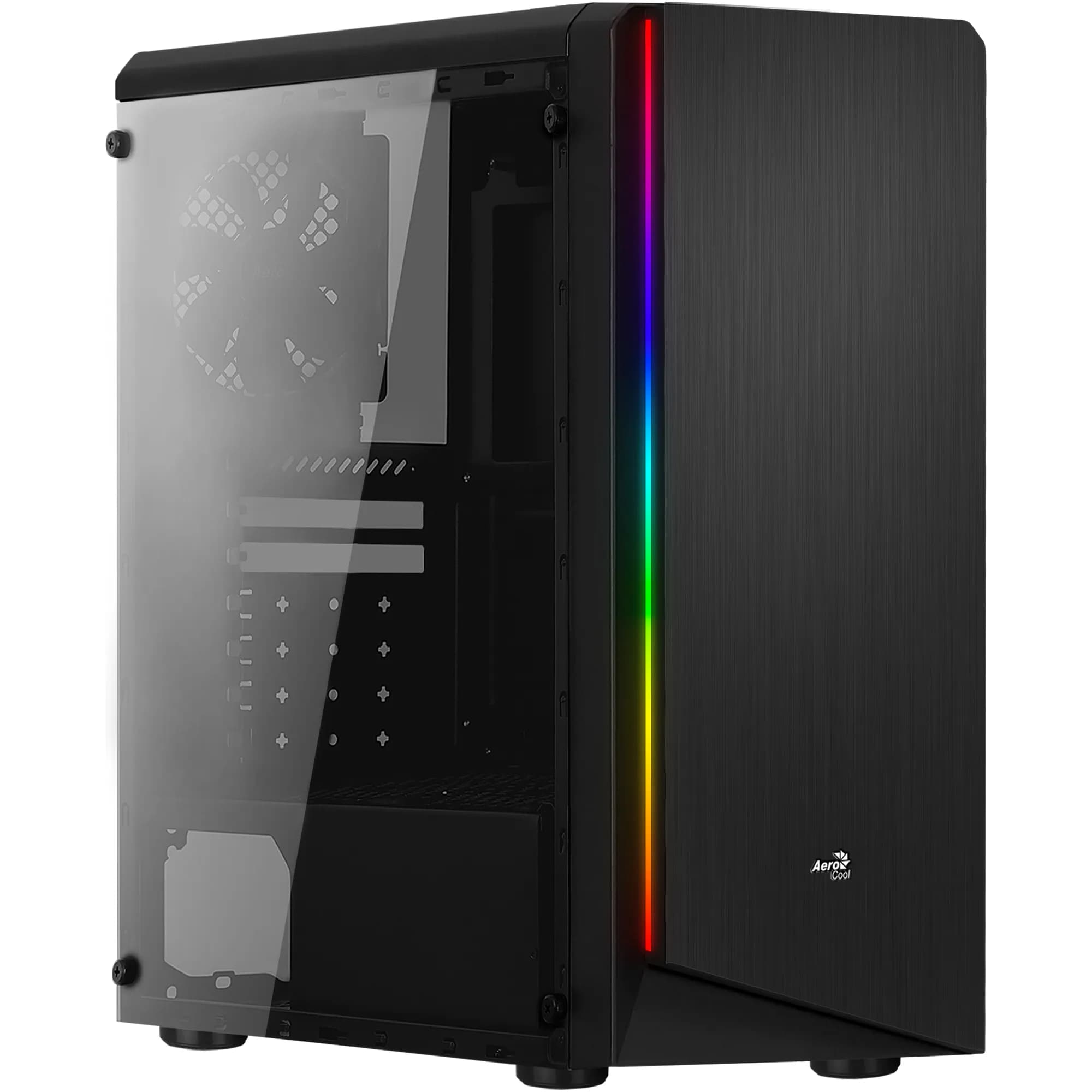 AeroCool Rift -miditornikotelo ikkunalla ja RGB-valaistuksella, musta