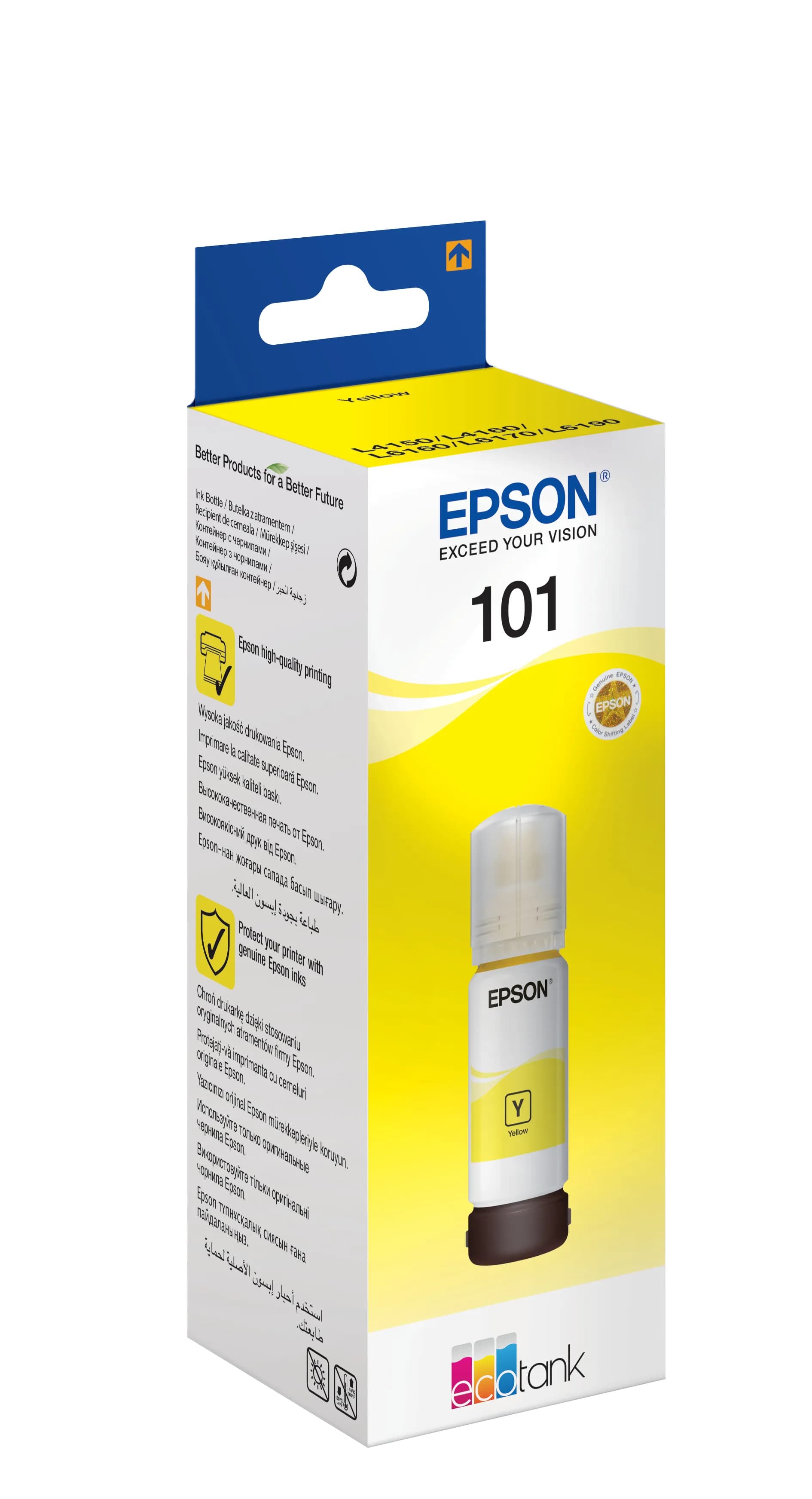 Epson 101 EcoTank -mustepullo, 70 ml, keltainen