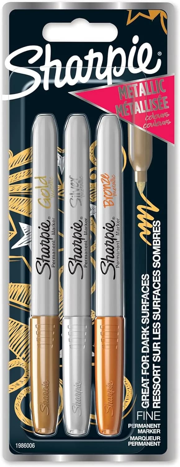 Marker Sharpie Metallic 1,4 mm kulta/hopea/pronssi (3)