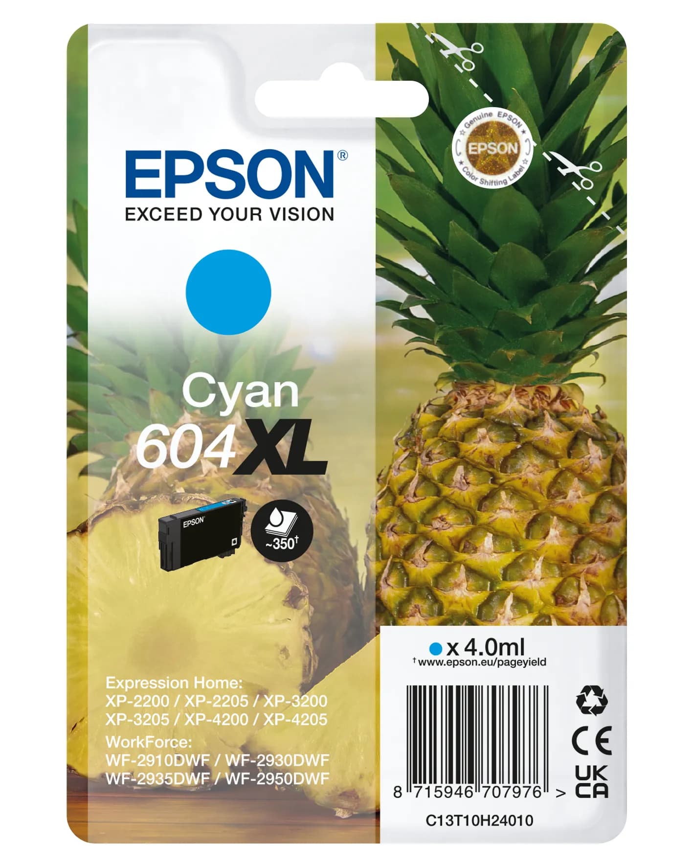 Epson 604XL-mustekasetti, cyaani