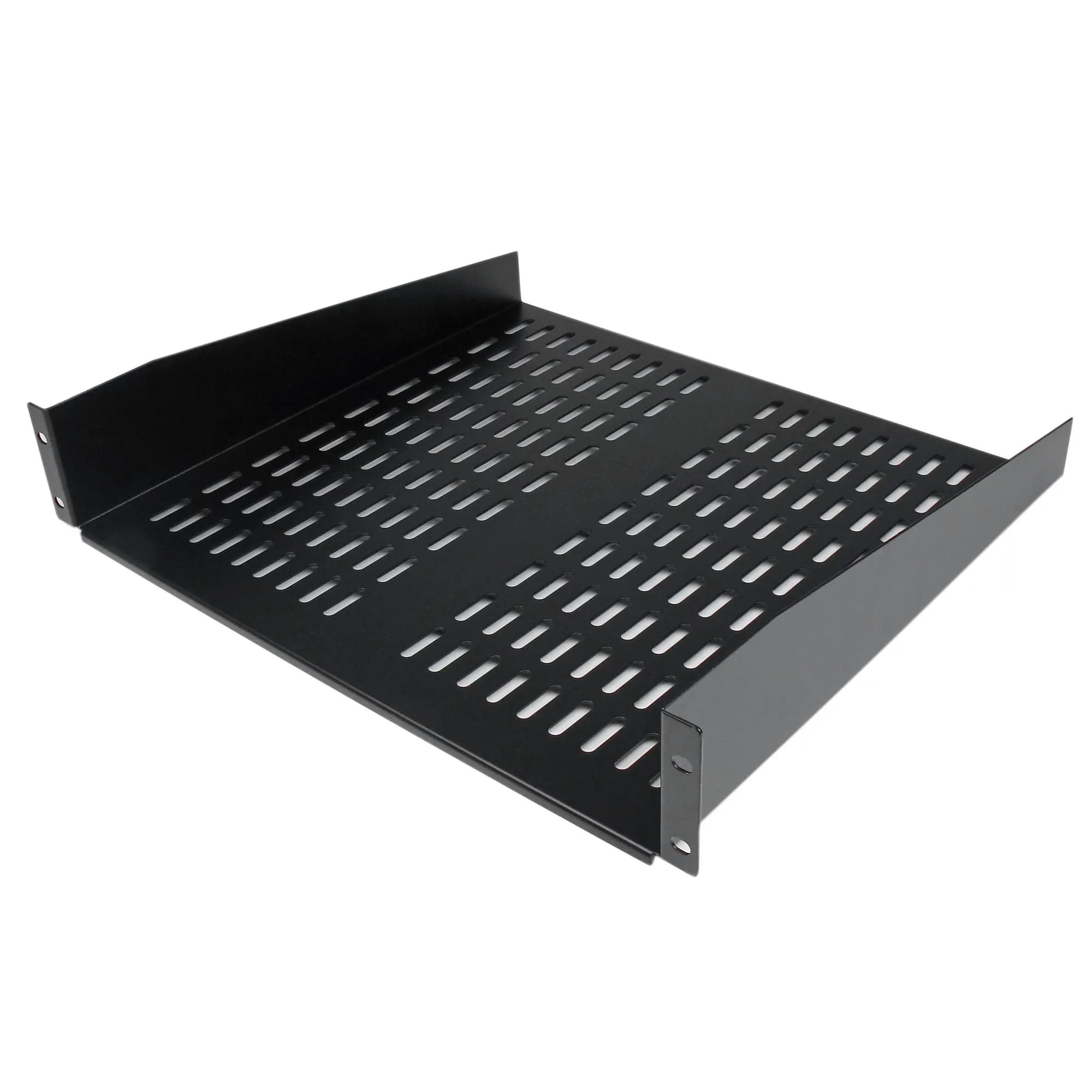 STARTECH.COM 2U 16in Universal Vented Rack Mount Cantilever Shelf - Fixed Server Rack Cabinet Shelf - 50lbs / 22kg