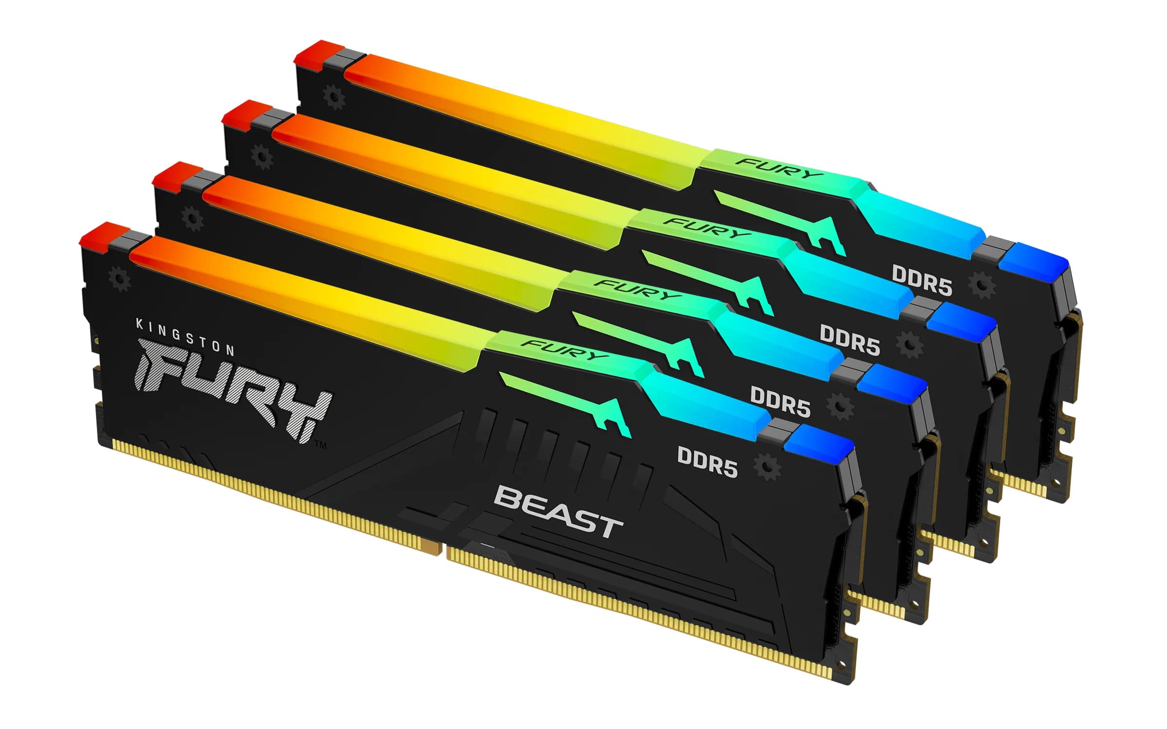 Kingston FURY Beast RGB 128 Gt (4 x 32 Gt) DDR5 5600 MHz, CL40 -muisti (XMP)