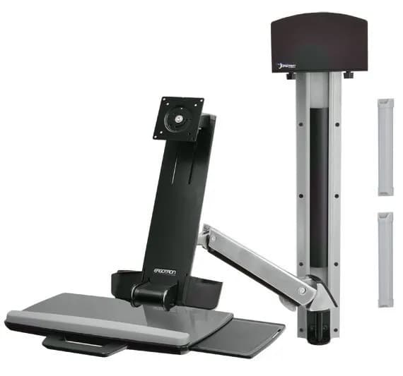 Ergotron StyleView Sit-Stand Combo System With Small Black CPU Holder - Asennuspakkaus ( nivelikäs varsi, seinäasennettava teline ) tuotteelle LCD-näy