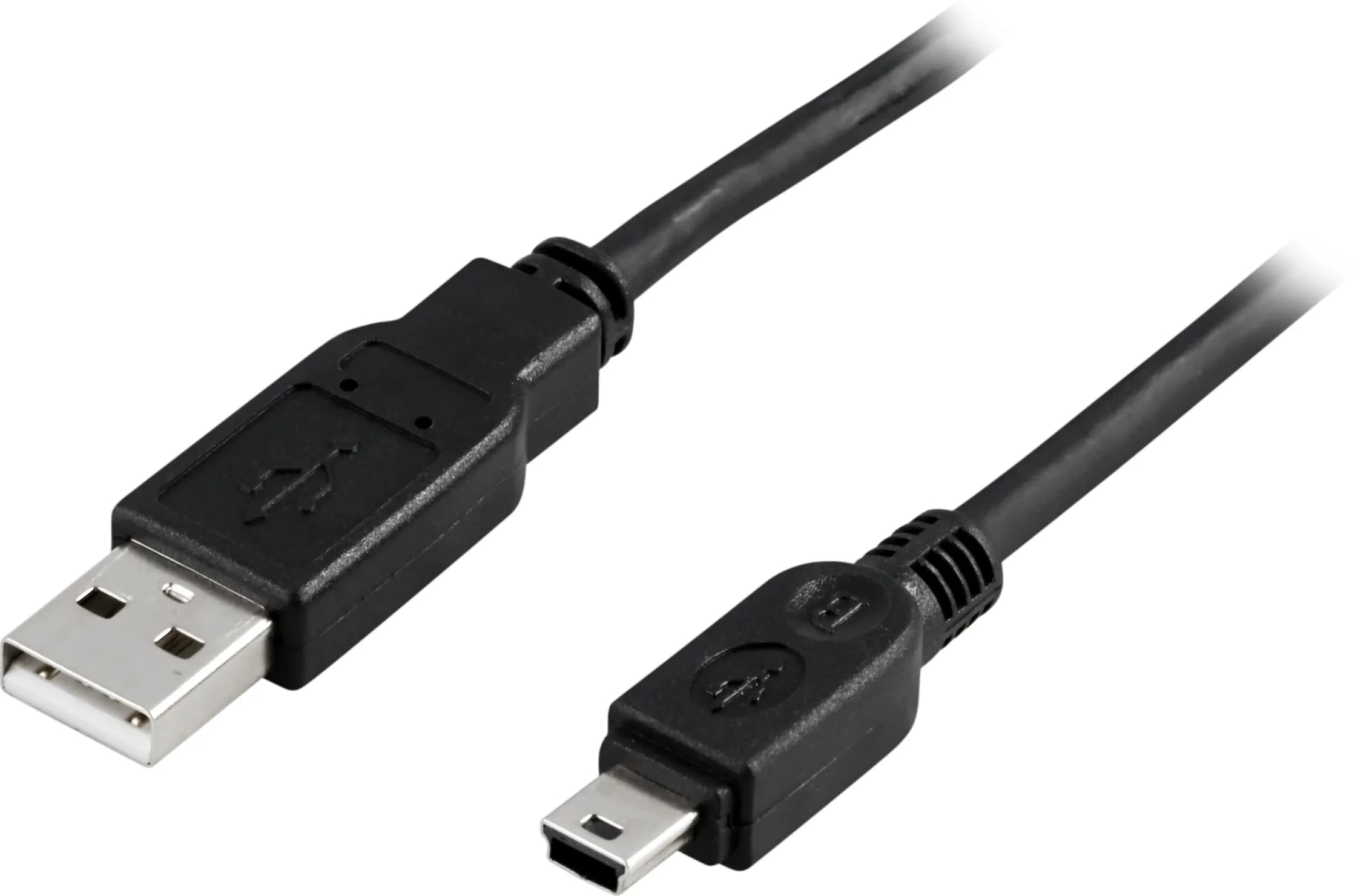 Deltaco USB-27S USB 2.0 USB-A – Mini USB -kaapeli, 3 m, musta