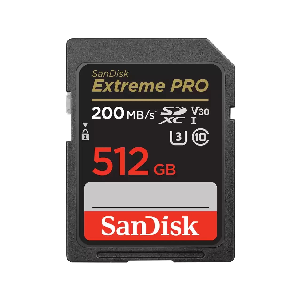 SanDisk Extreme PRO 512 Gt SDXC UHS-I U3 V30 A1 -muistikortti, musta