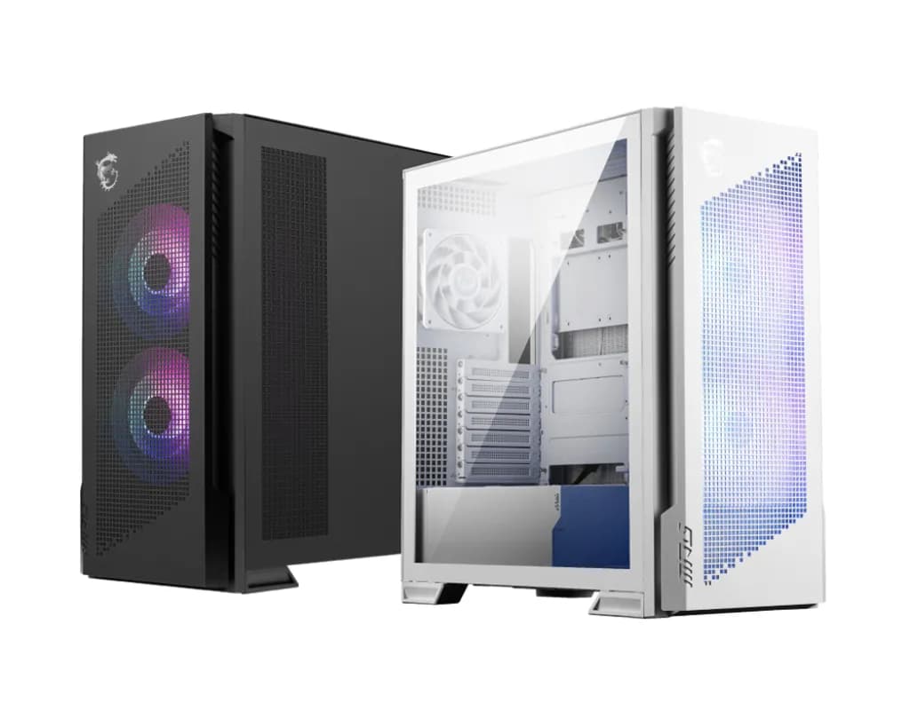 MSI MPG VELOX 300R AIRFLOW PZ -miditornikotelo ikkunalla ja RGB-valaistuksella, musta