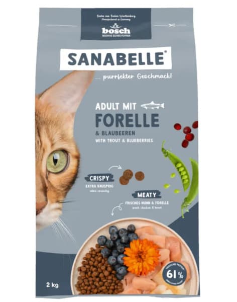 Bosch Sanabelle Adult Trout & Blueberries, Kissan kuivaruoka, 8 kg