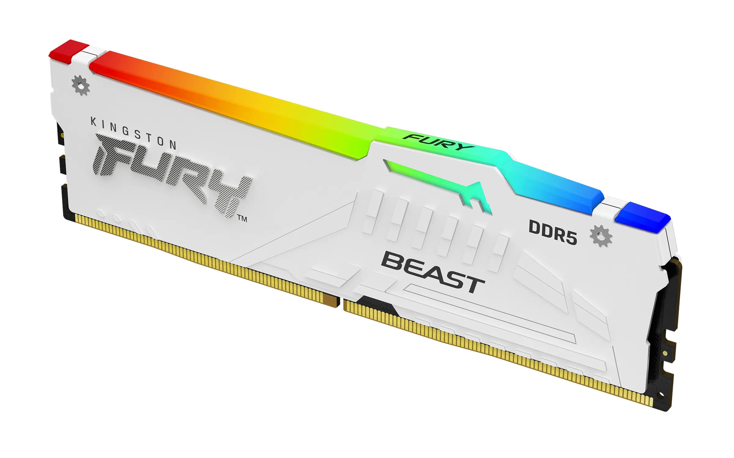 Kingston FURY Beast RGB 16 Gt (1 x 16 Gt) DDR5 5600 MHz, CL36 -muisti, valkoinen (EXPO/XMP)