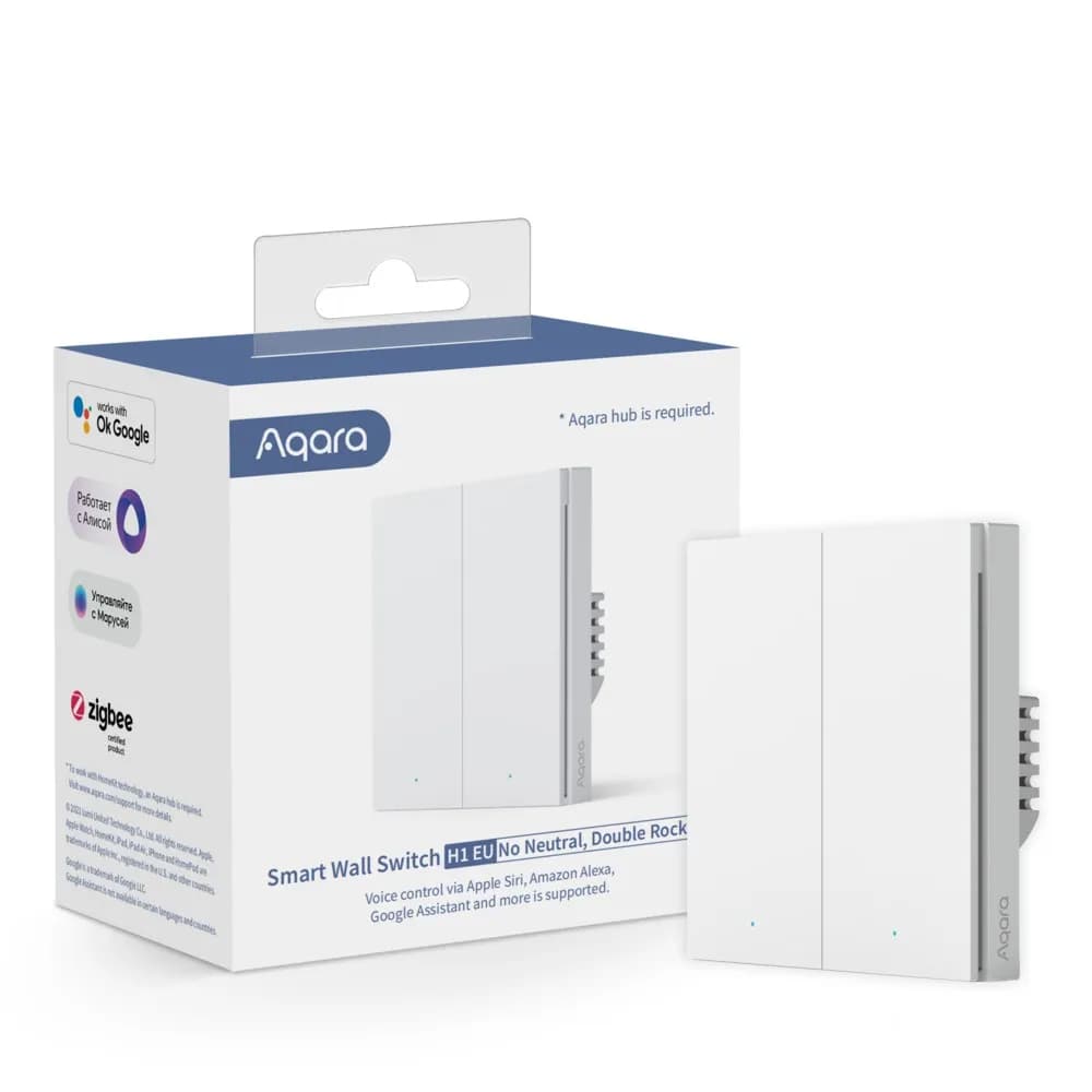 Aqara Smart Wall Switch H1 No neutral, double rocker