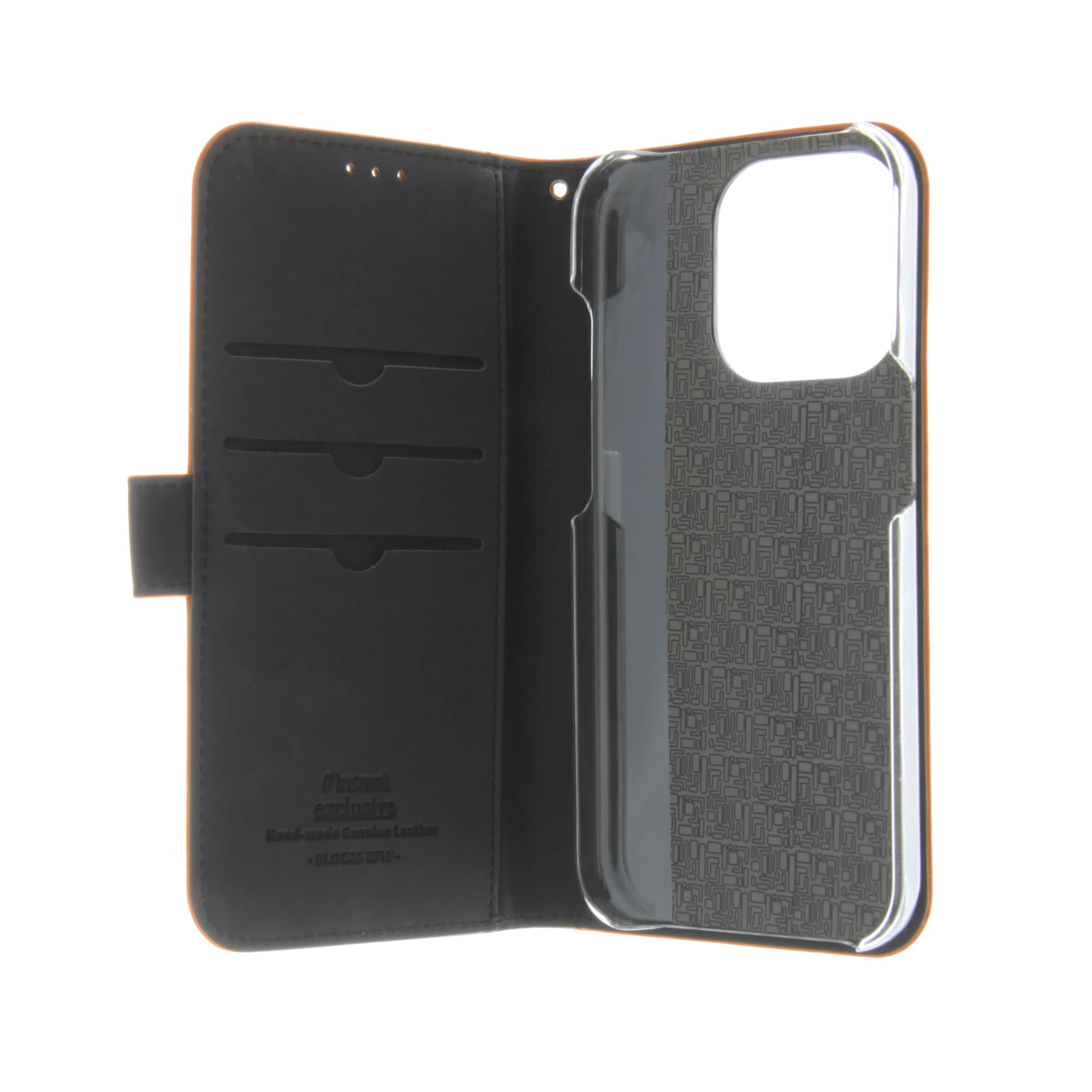 Insmat Premium Flip Case, iPhone 15 Pro -lompakkokotelo, Ruskea