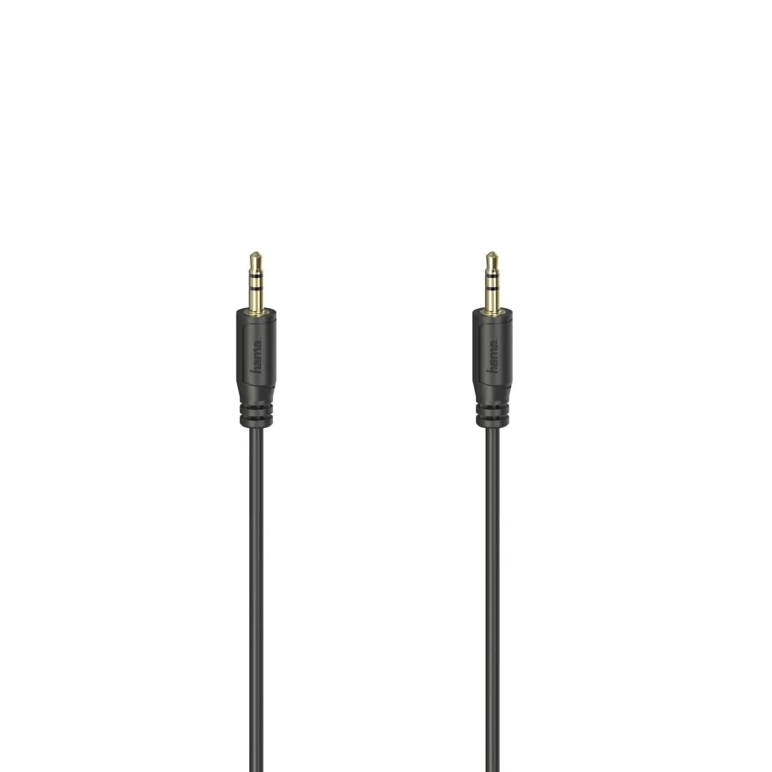 Hama Flexi-Slim kullattu 3,5 mm -audiokaapeli, 0,75 m, musta