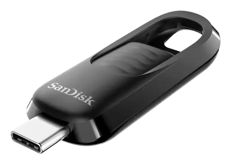 SanDisk Ultra Slider USB-C 3.2 Gen 1 1 Tt -muistitikku, musta