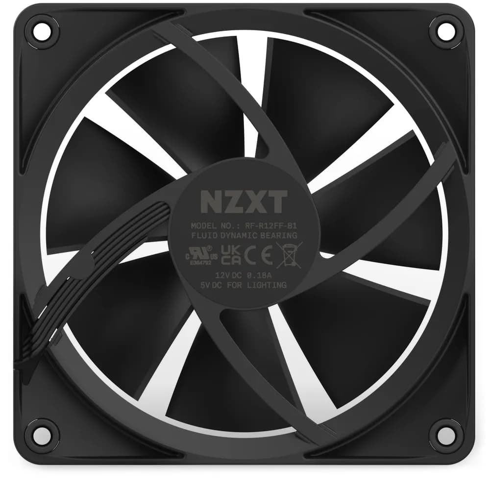 NZXT F120 RGB 120 mm PWM -kotelotuuletin - Musta