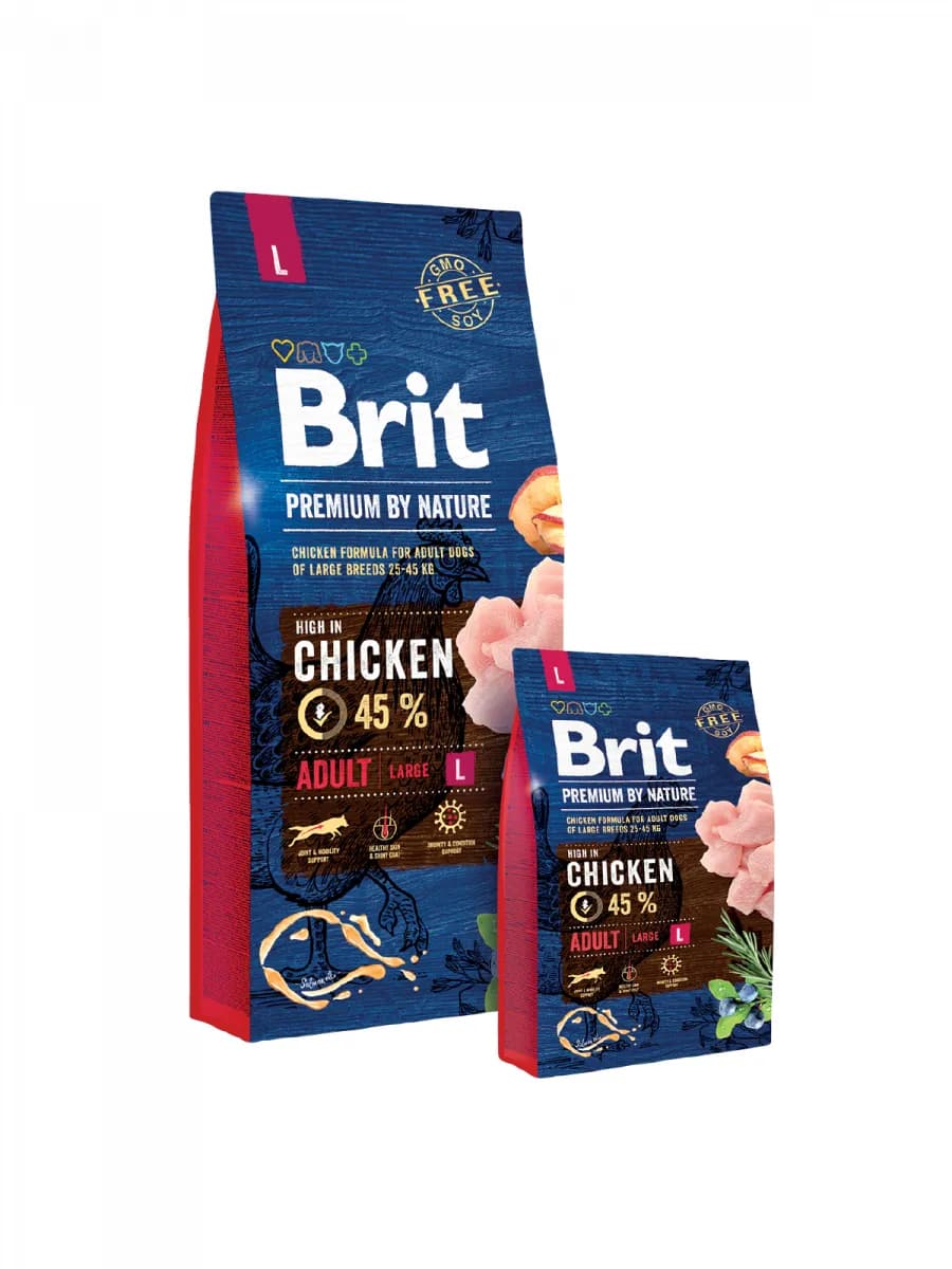 Brit Premium by Nature Adult Large Chicken, Koiran kuivaruoka, 15 kg
