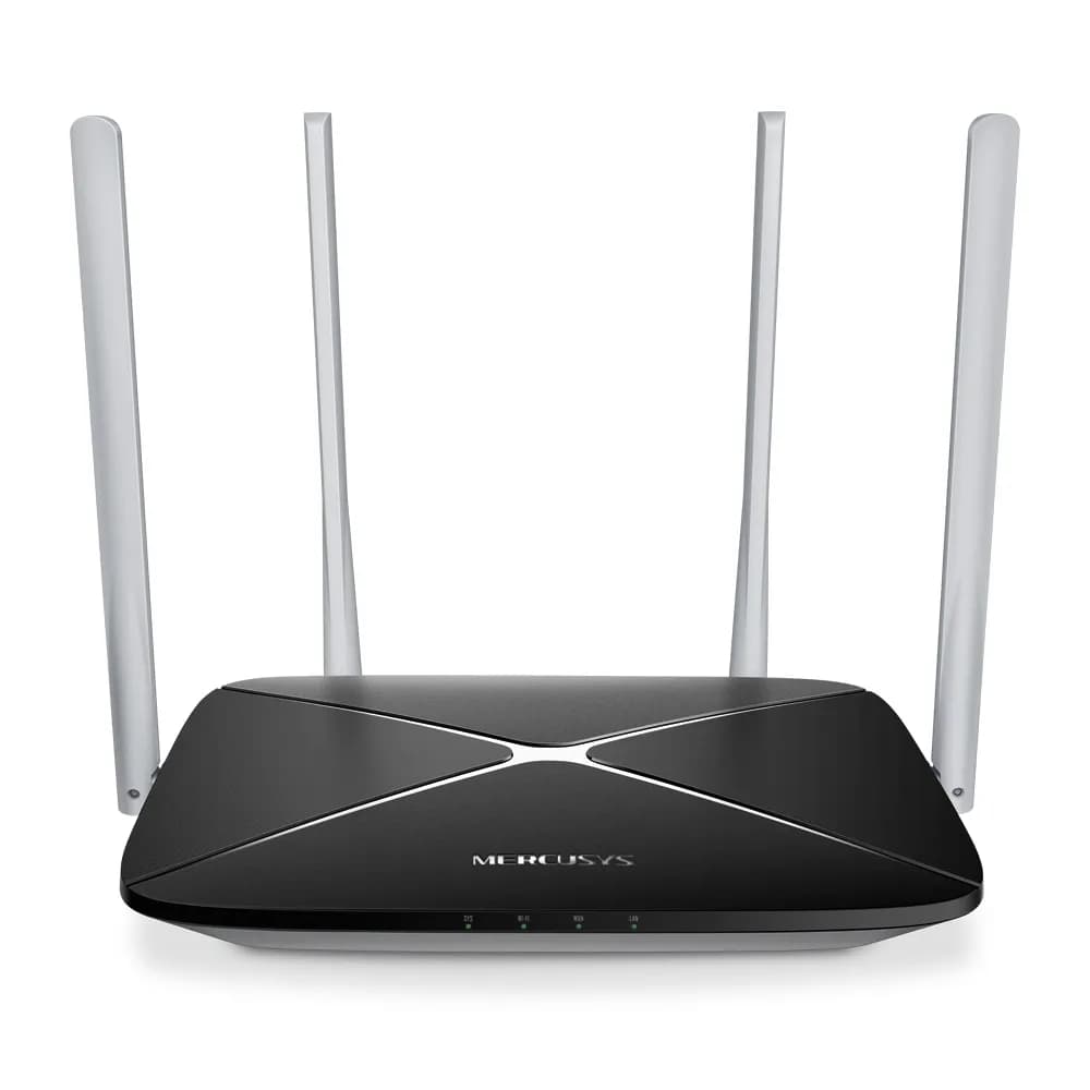 Mercusys AC12 -reititin, Wi-Fi 5, AC1200, Dual-band, musta