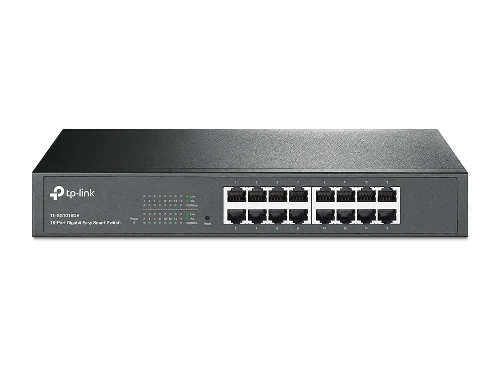 TP-LINK, Kytkin, 16-ports 10/100/1000Mbps, RJ45, svart