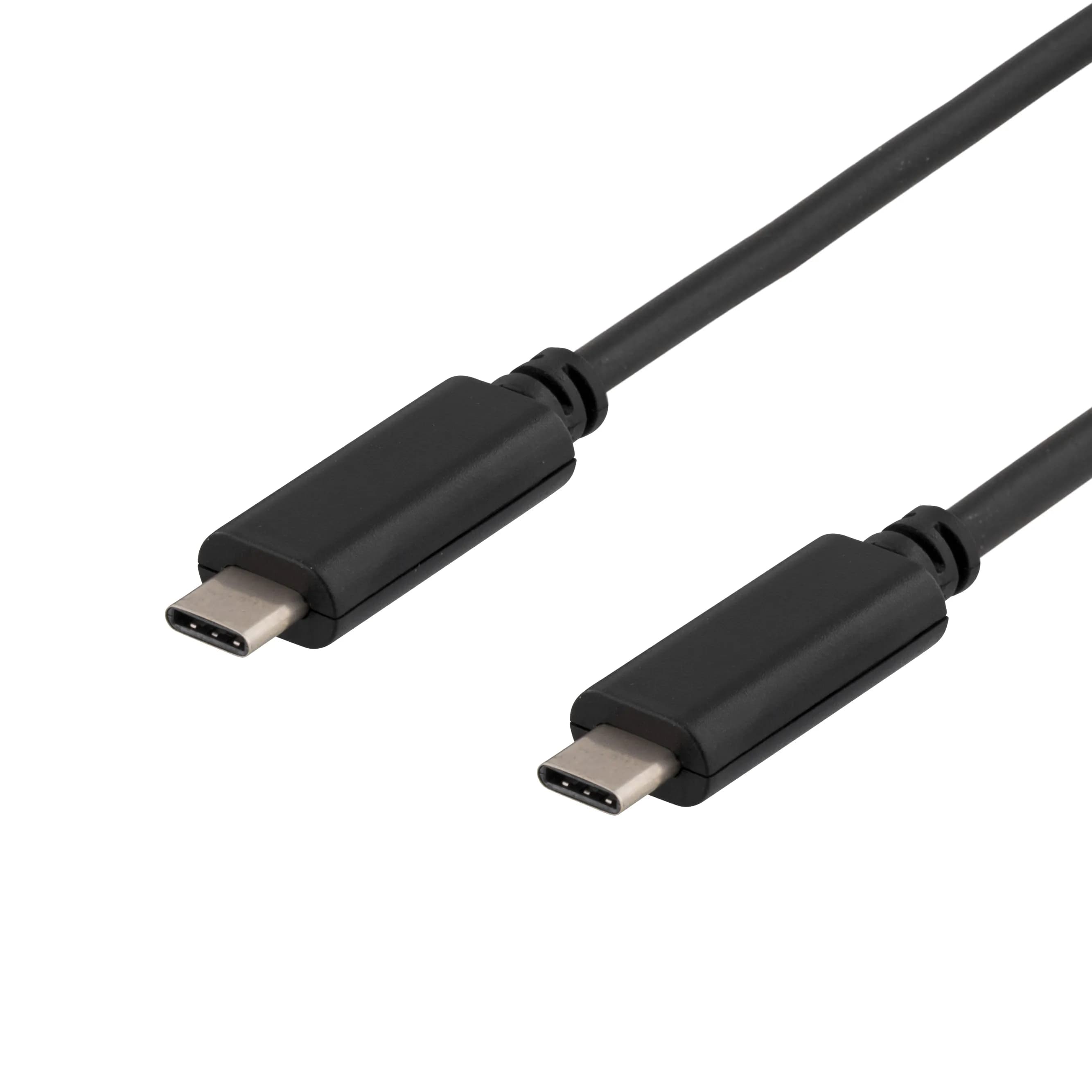 Deltaco USBC-1054 USB 3.2 Gen 1 USB-C -kaapeli, 60 W, 1 m, musta