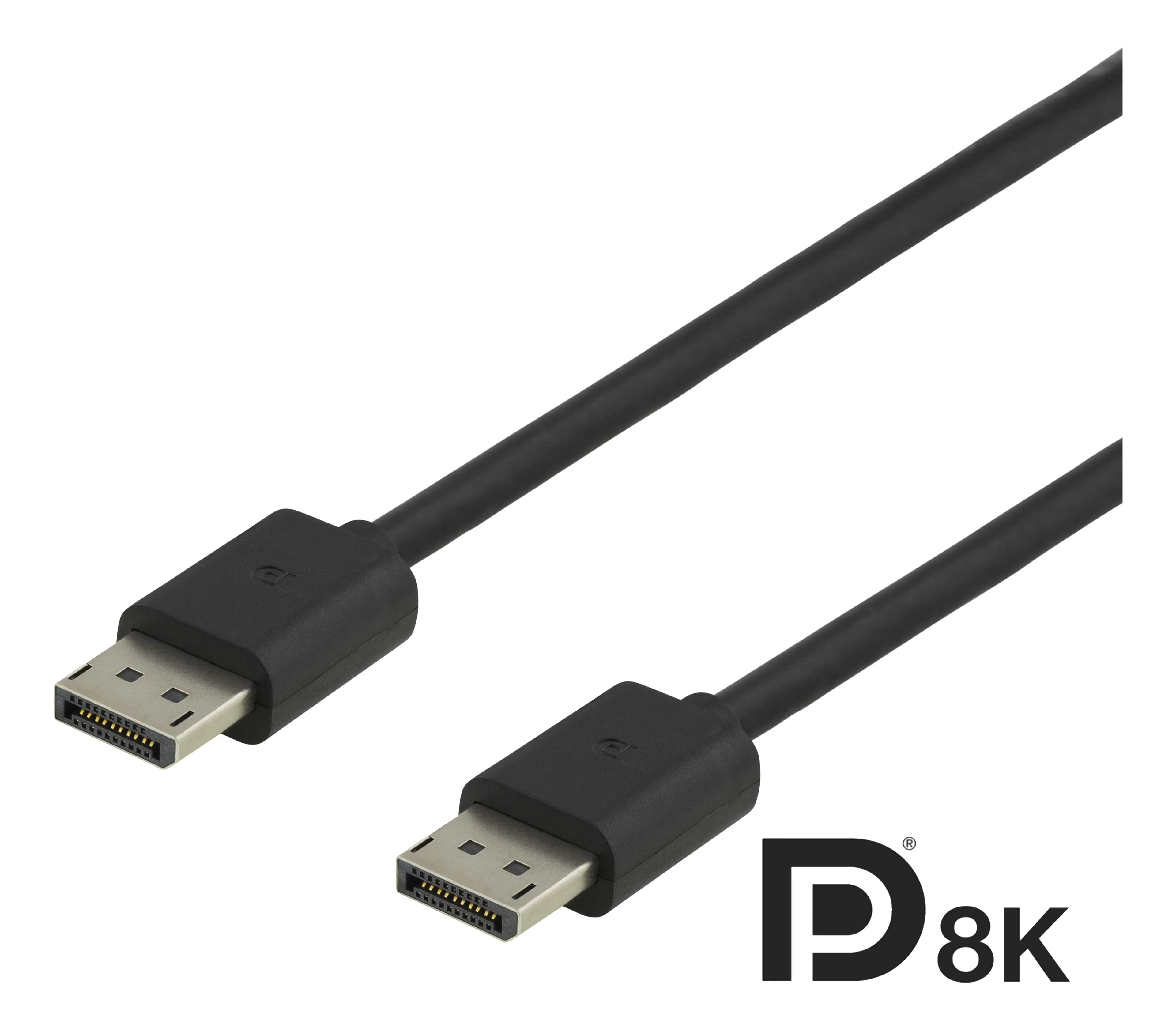 Deltaco DP8K-1015 DisplayPort 1.4 -kaapeli, jossa 8K, 1,5 m, musta