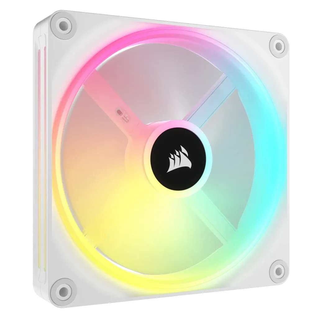Corsair iCUE LINK QX140 PWM RGB -tuuletinlaajennussarja, 140 mm, magneettikupulaakeri, valkoinen