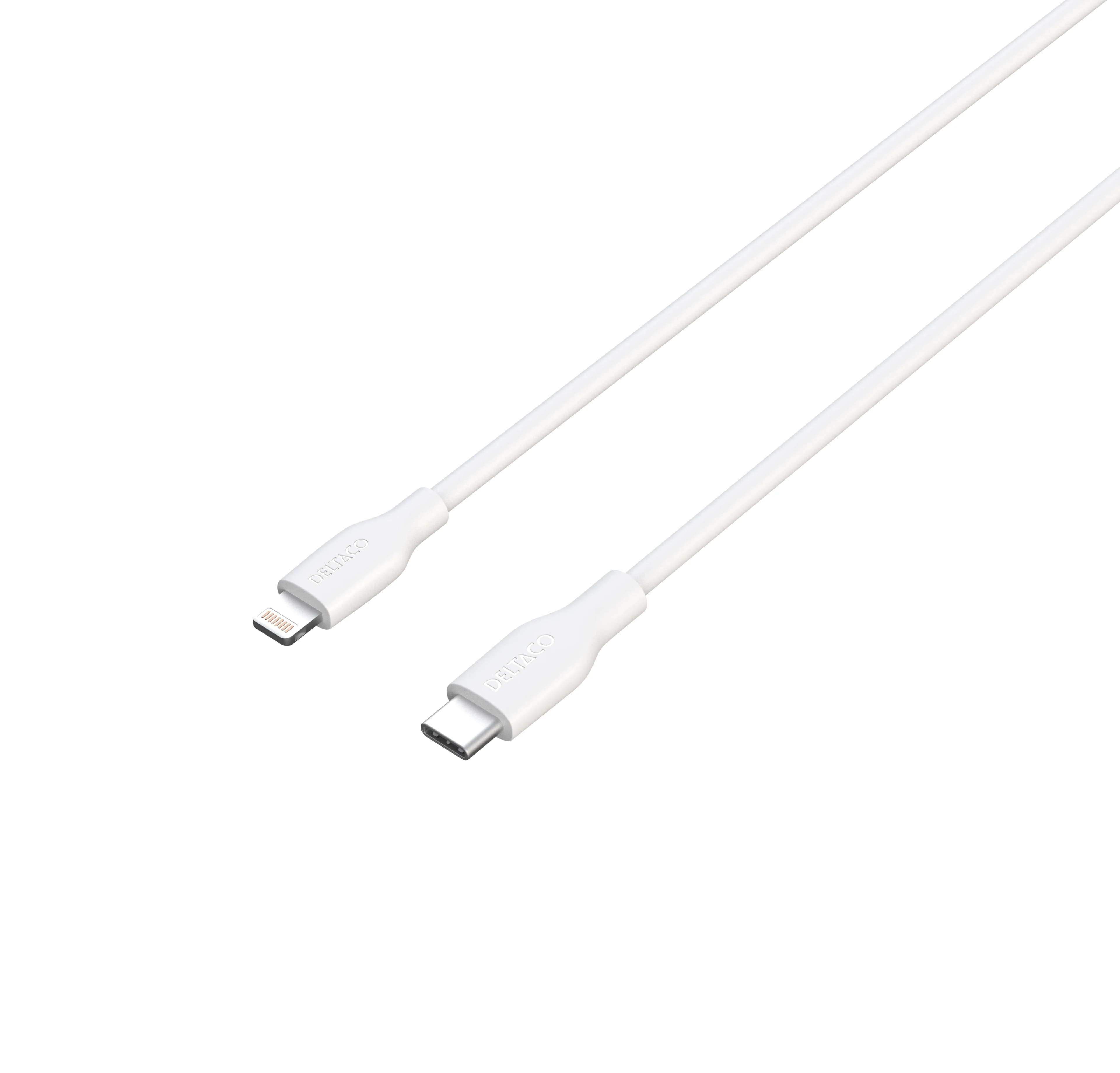 Deltaco USB-C – Lightning -kaapeli, 1 m, valkoinen