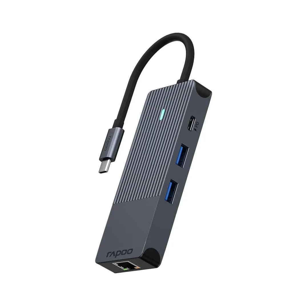 RAPOO UCM-2004 8-in-1 USB-C Multiport Adapter -hubi