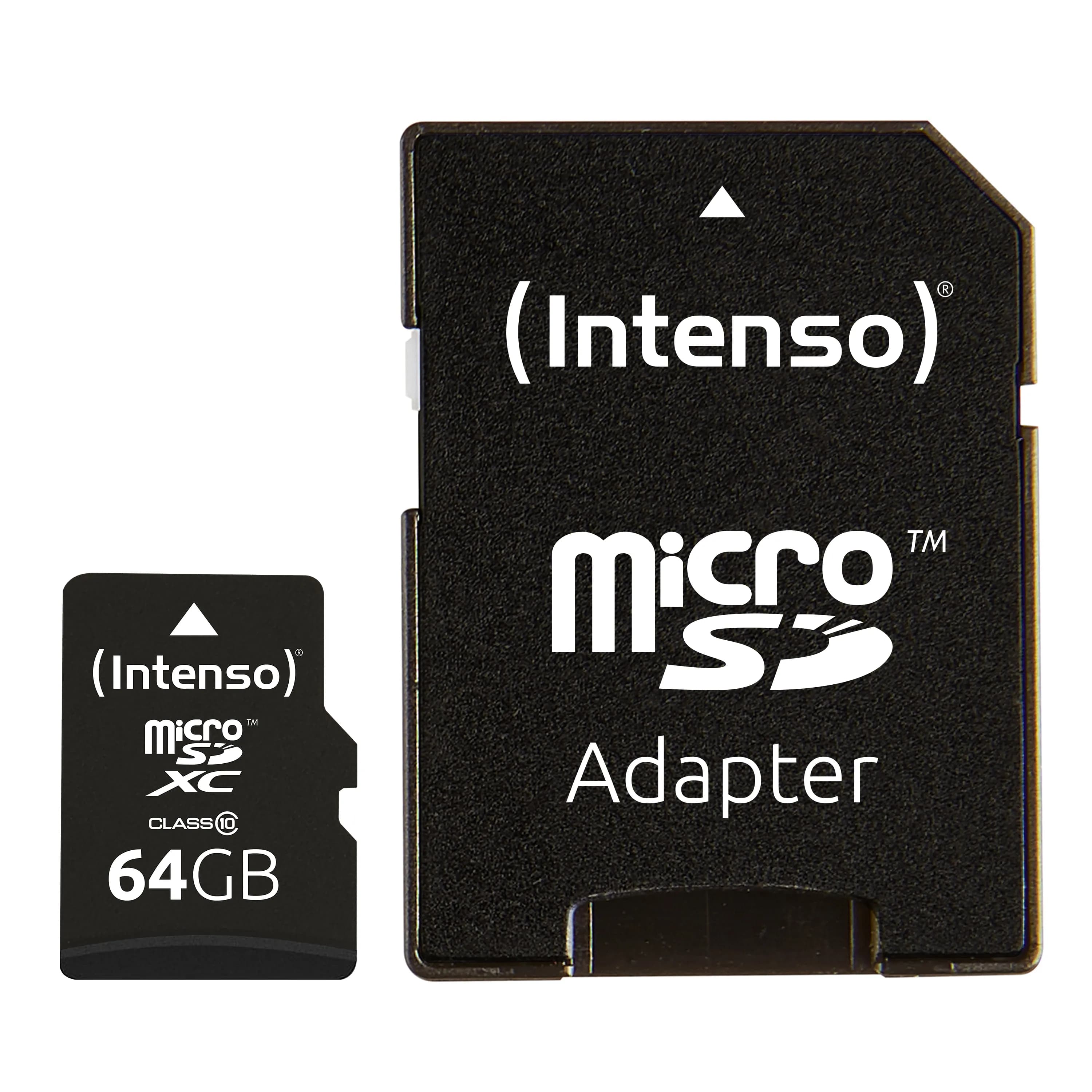 Intenso 64 Gt MicroSDXC Class 10 -muistikortti + SD-adapteri, musta