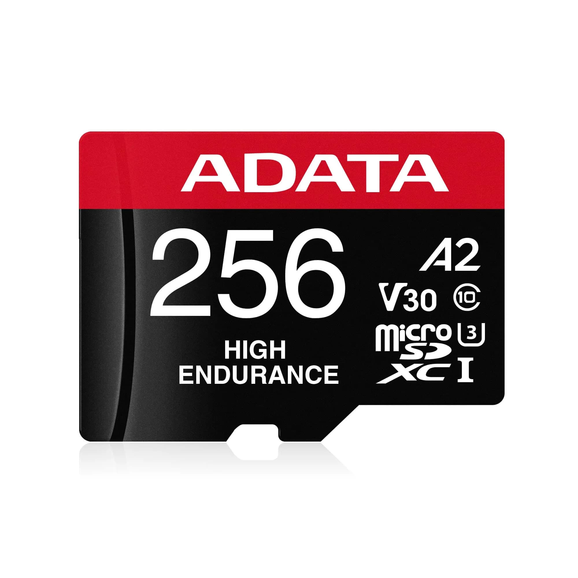 A-DATA Premier Pro 256 Gt MicroSDXC UHS-I U3 V30 A2 -muistikortti + SD-adapteri, musta/punainen