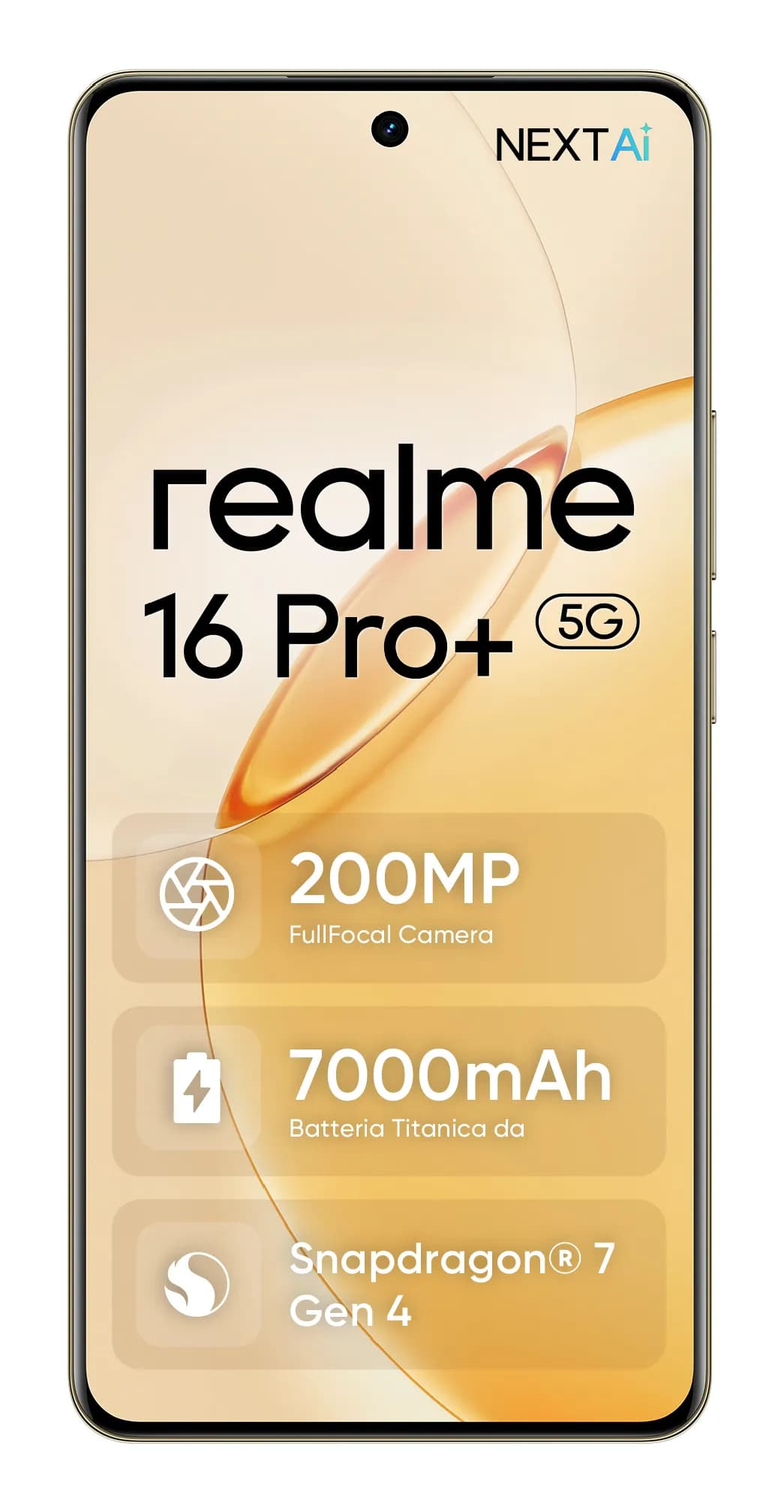 Realme 16 Pro+ 5G 12/512 Gt -puhelin, Master Gold