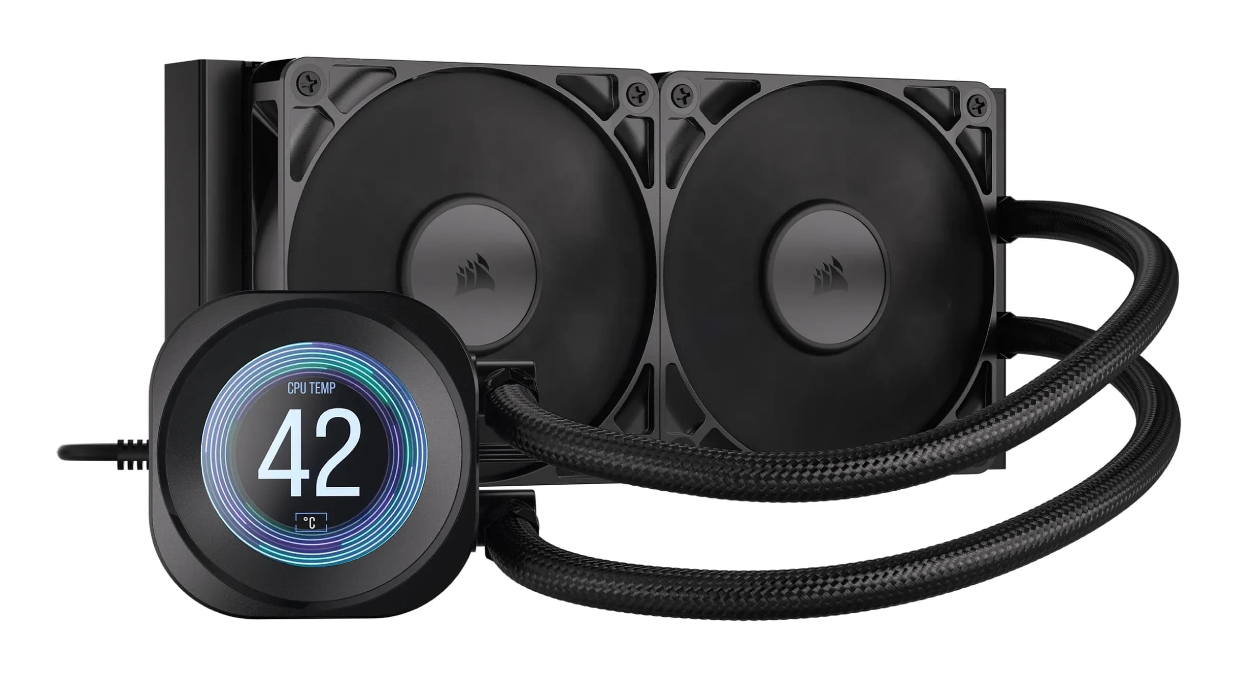 Corsair NAUTILUS 240 RS LCD 240mm RGB -nestejäähdytin, musta