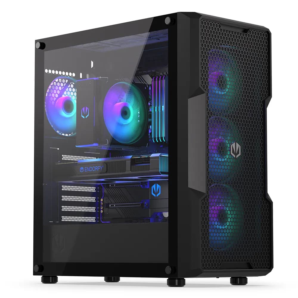 ENDORFY Regnum 400 -miditornikotelo RGB-valaistuksella, musta