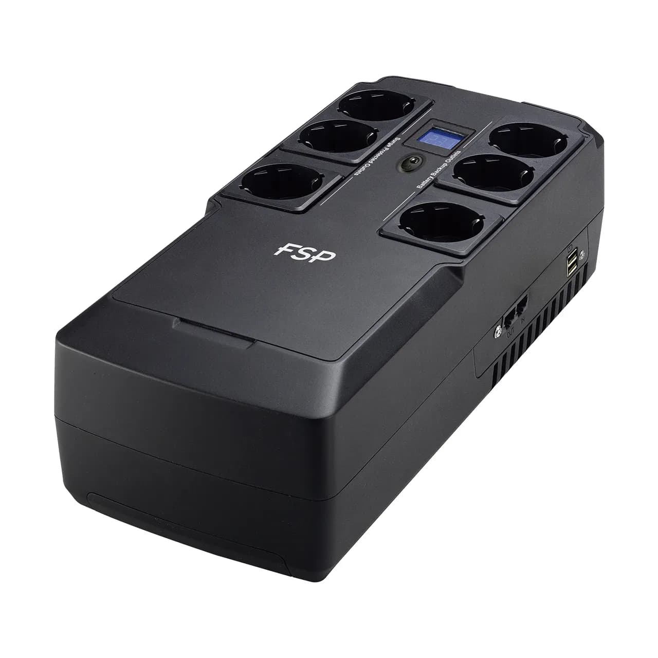 FSP NanoFit 800 UPS&Surge Protector 800VA/450W 6xSchuko,RJ45,display