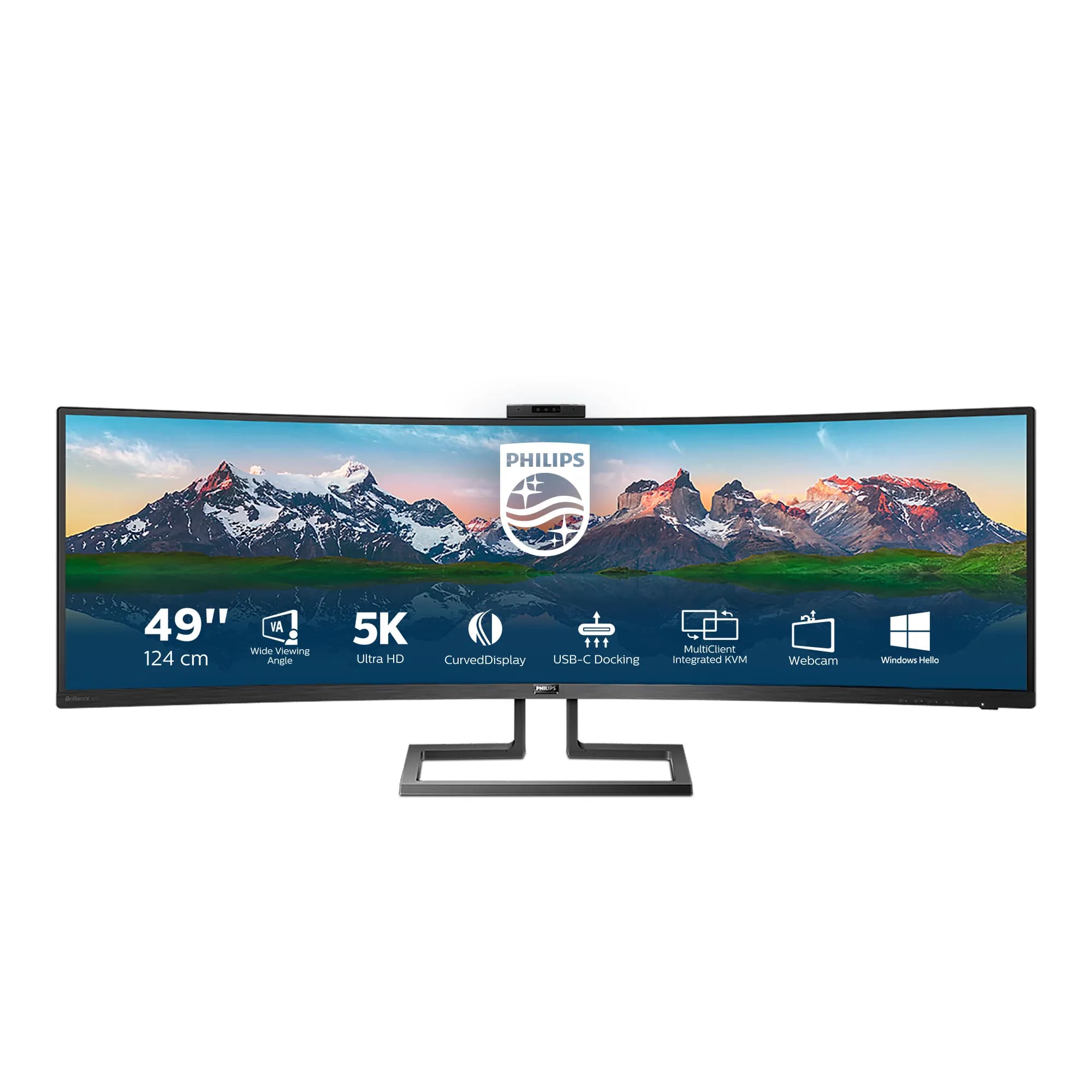 Philips Brilliance 499P9H 49"" Dual QHD, VA -kaareva näyttö, USB-C hub