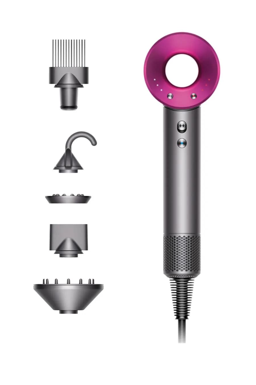 Dyson Supersonic 1600 W -hiustenkuivaaja, fuksia/harmaa