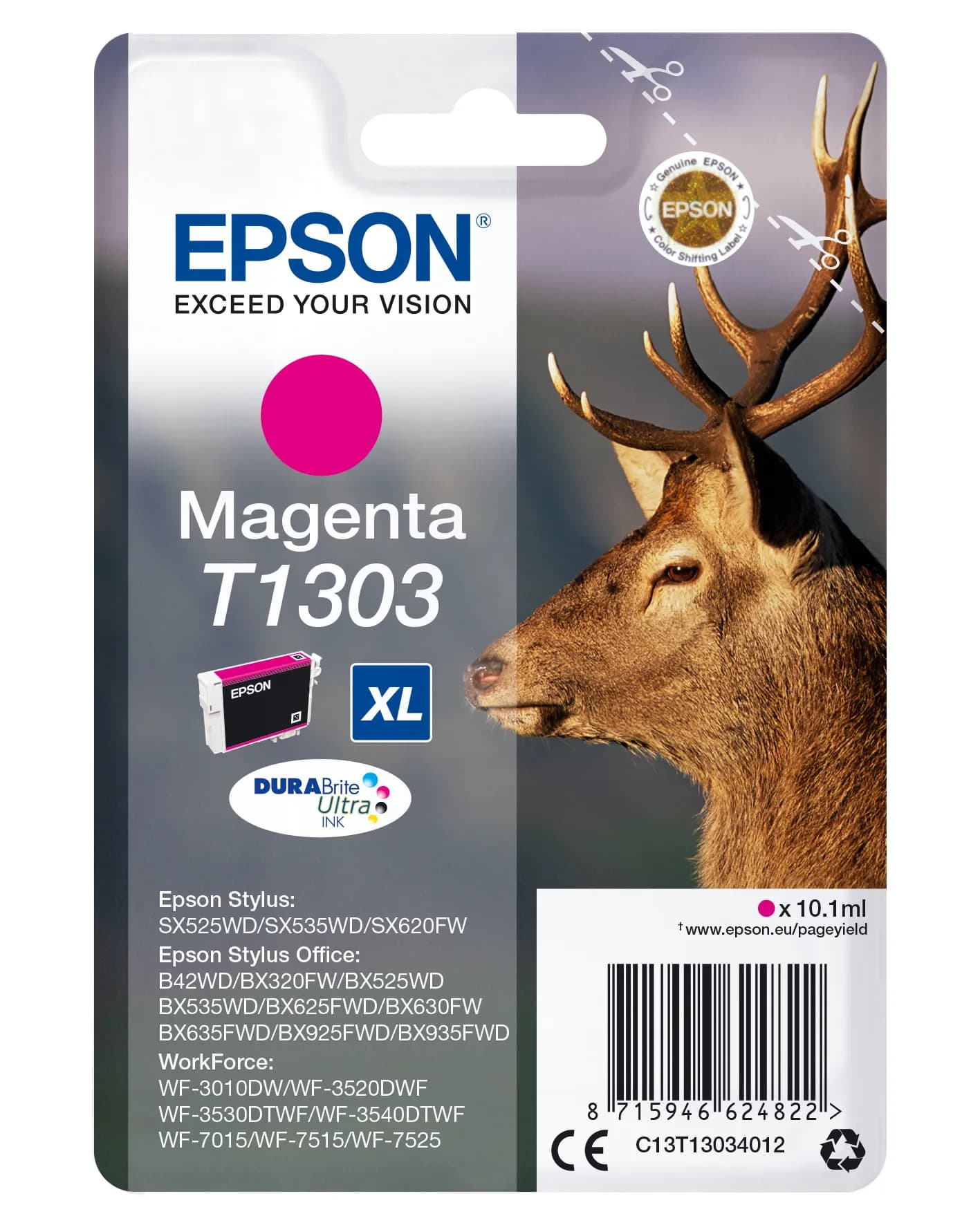 Epson T1303 XL -mustekasetti, 10.1 ml, magenta