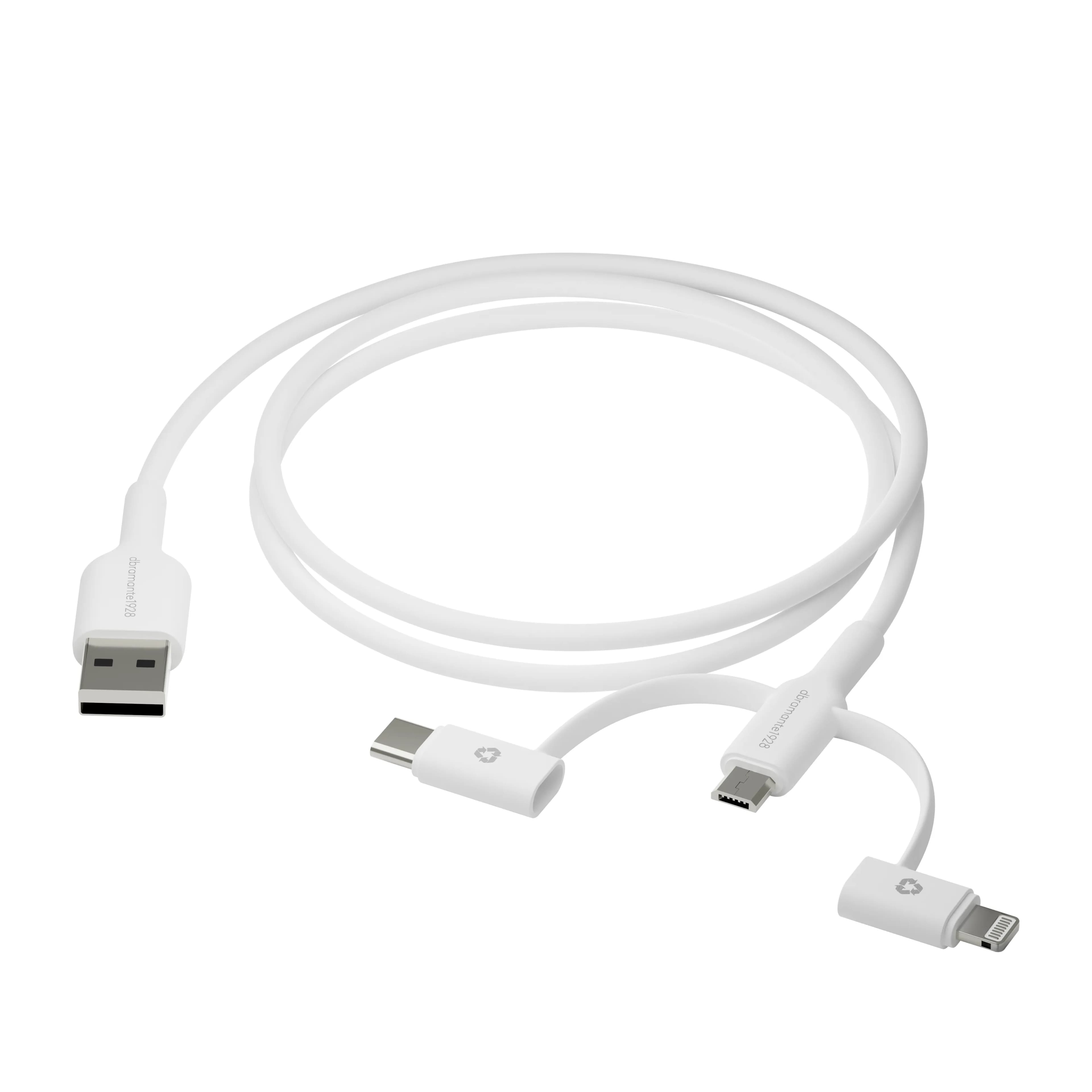 dbramante1928 Re-charge 3-in-1 USB -kaapeli, 1 m, valkoinen