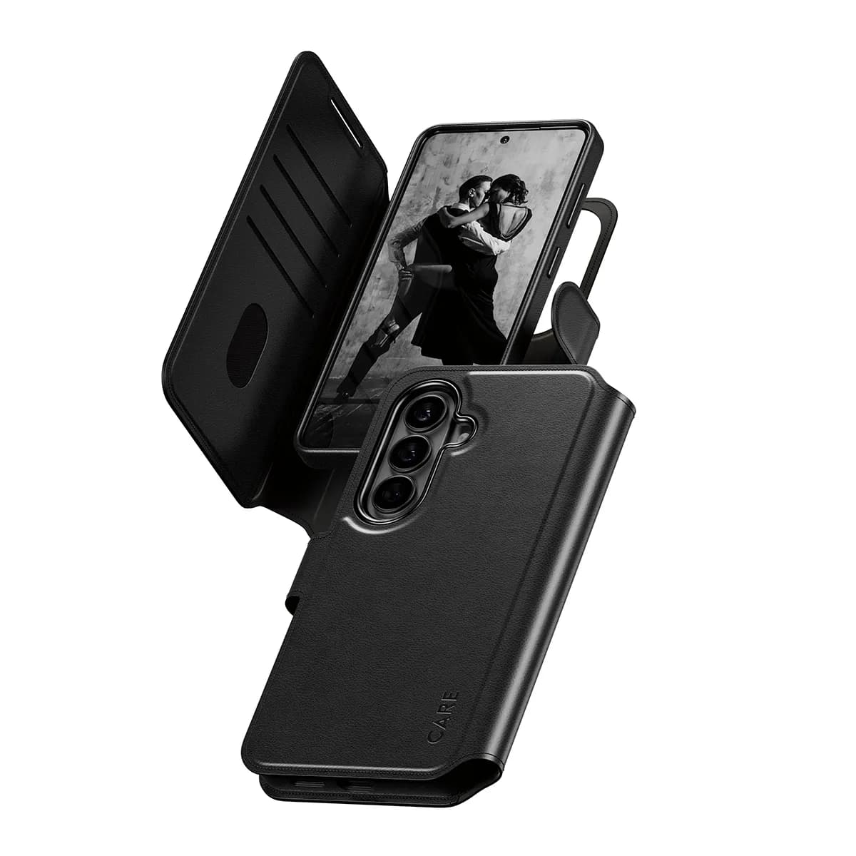 PanzerGlass CARE Tango MagSafe, Galaxy S26 - 2-in-1 lompakkokotelo, musta