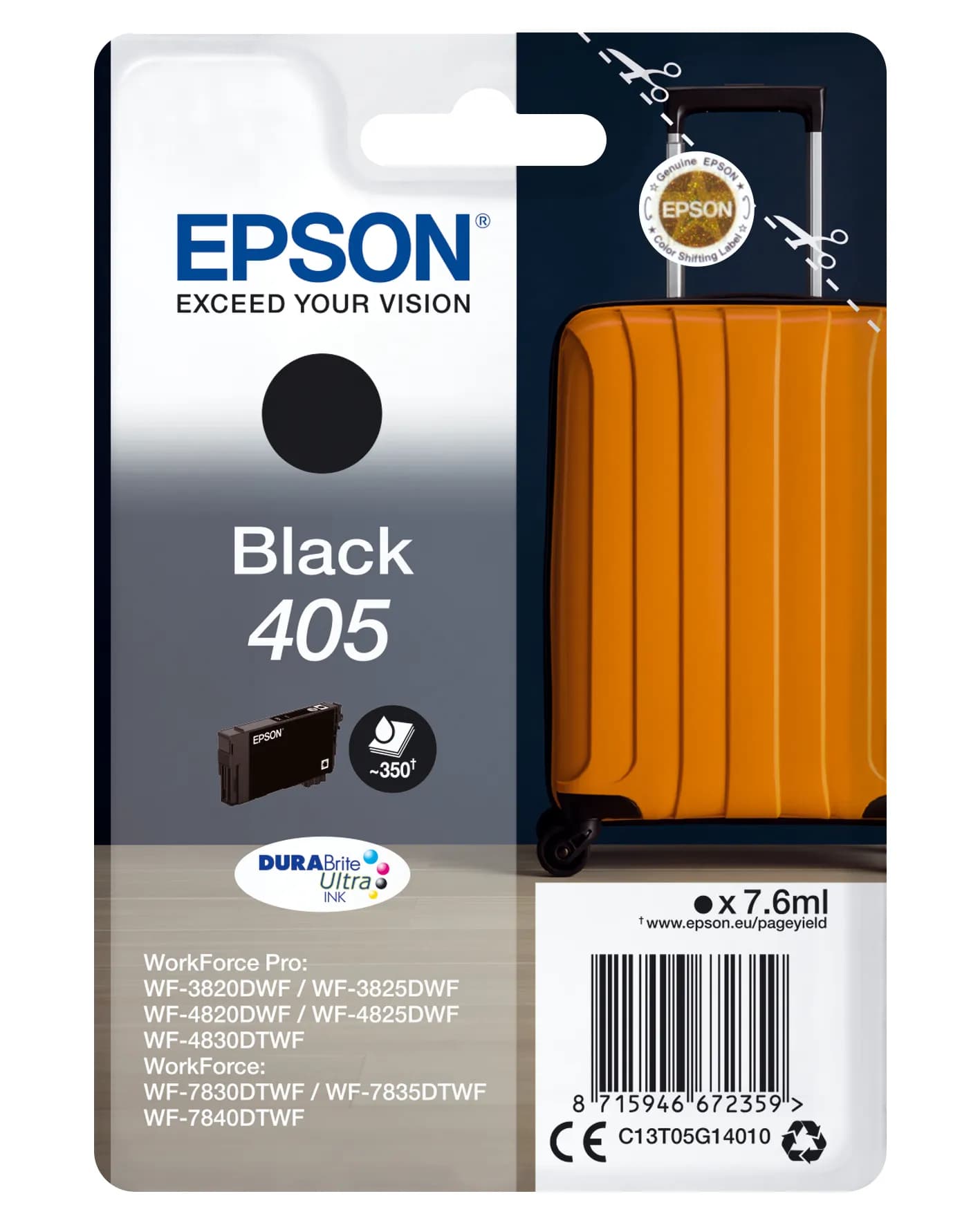 EPSON 405 -mustekasetti, 7.6 ml, musta