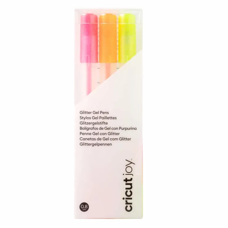 Cricut Joy Glitter Geeli Kynät Vaaleanpunainen, Oranssi, keltainen. 3-pack