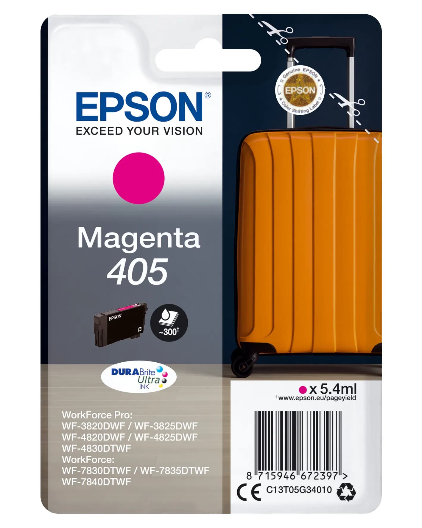 Epson 405-mustekasetti, 5.4 ml, magenta