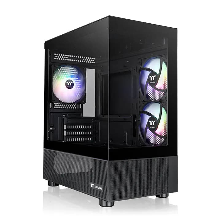Thermaltake View 170 TG ARGB -micro-ATX-kotelo RGB-valaistuksella, musta