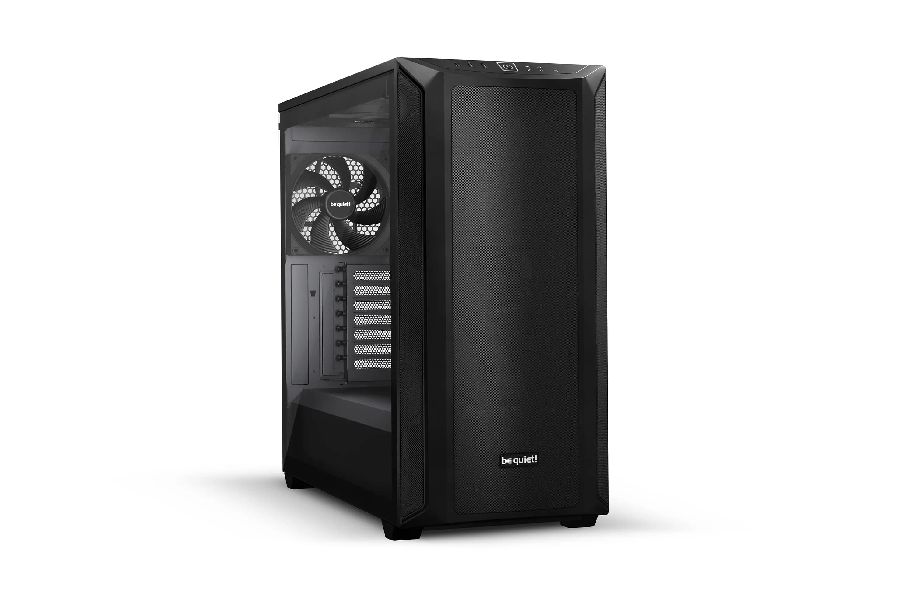 be quiet! Shadow Base 800 Dark -miditornikotelo ikkunalla, musta