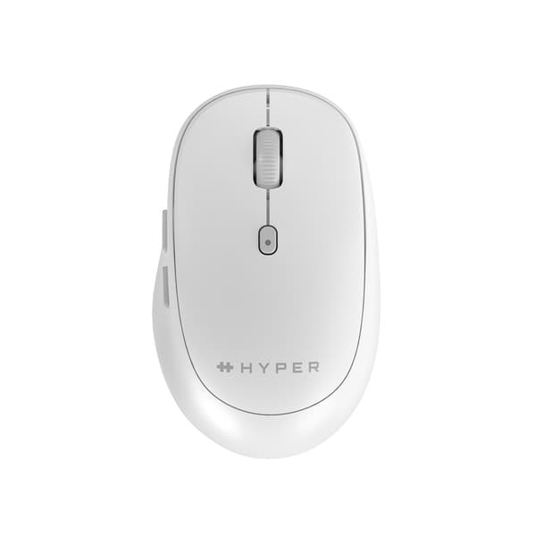 HyperSpace Next HS2100GL -langaton ergonominen hiiri, harmaa ja valkoinen
