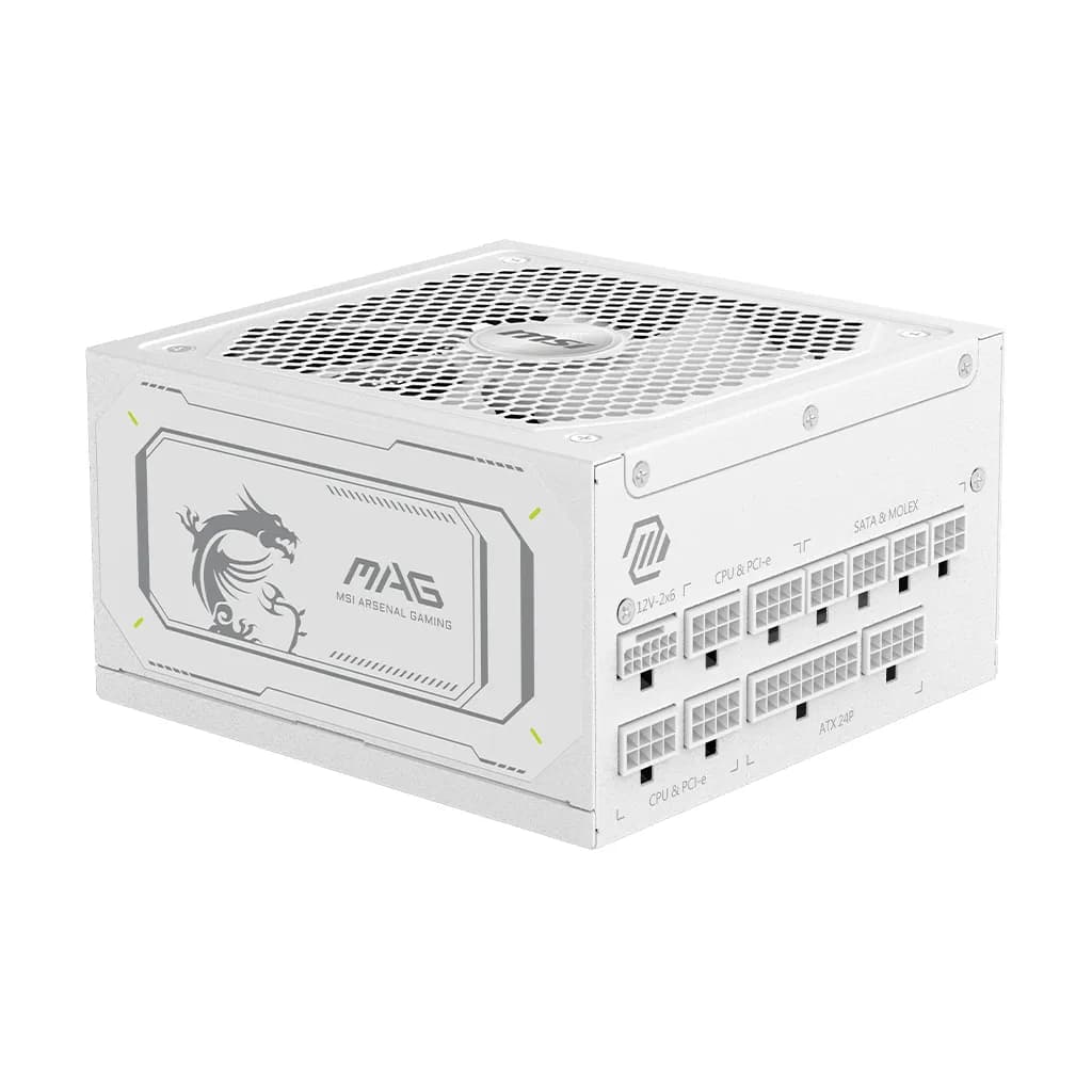 MSI MAG A1000GL PCIE5 WHITE 1000W -virtalähde, 80 Plus Gold