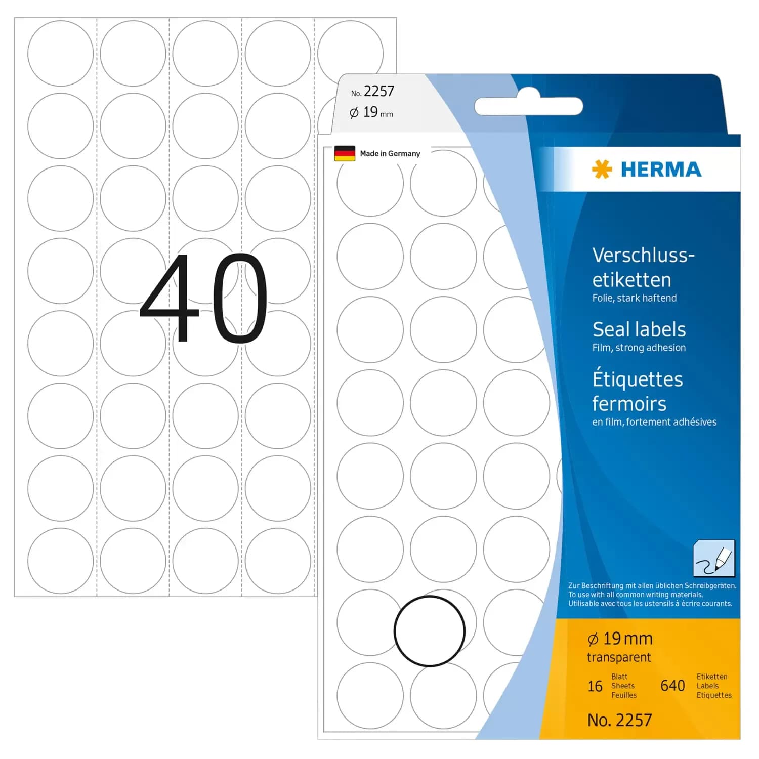 Herma label manual Seal ø19 transparent (640)
