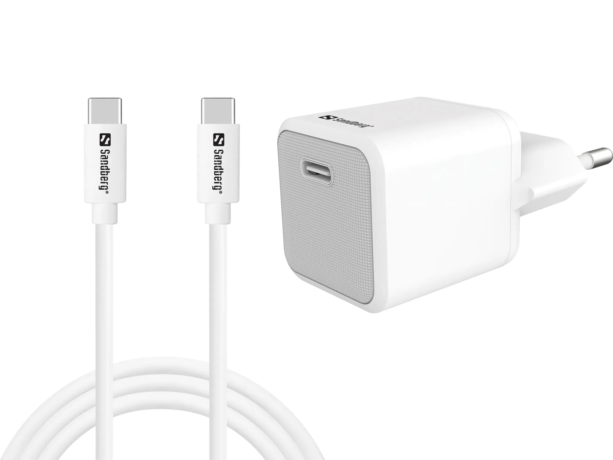 Sandberg USB-C AC Charger +USB-C>C 1M -USB-laturi