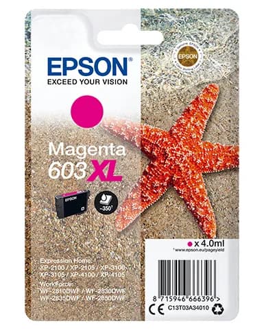 Epson 603XL XL-mustekasetti, 4 ml, magenta