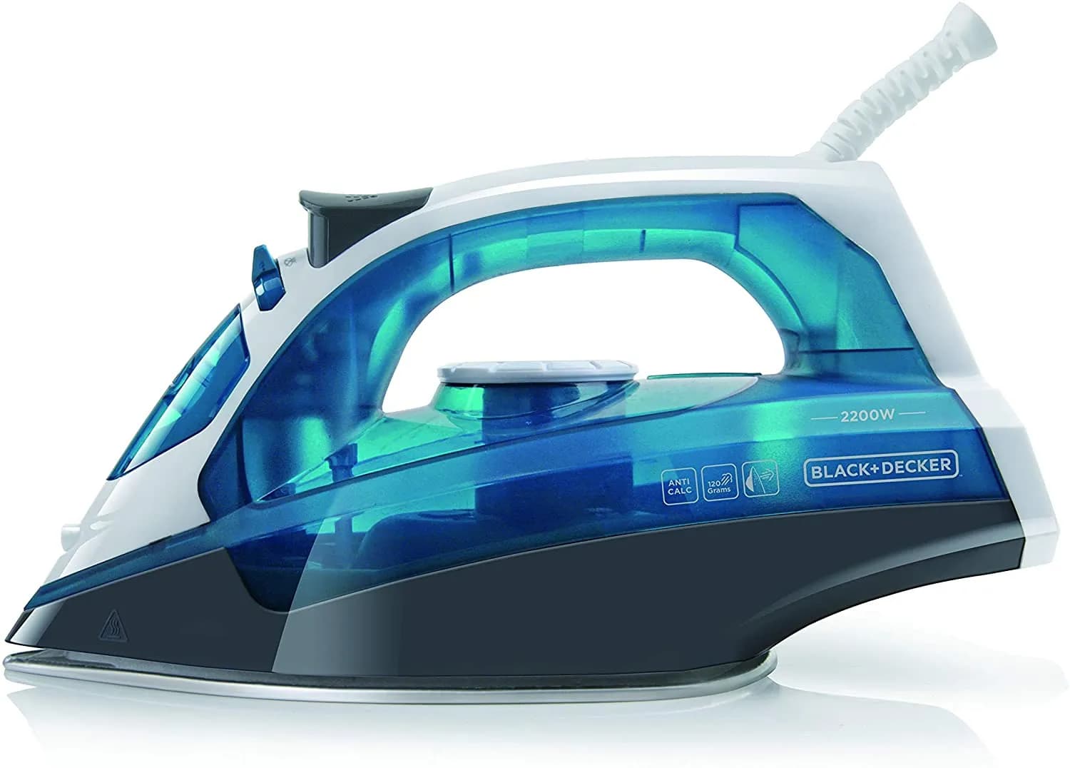 Black+Decker BXIR2200E -höyrysilitysrauta, 2200 W, 0,28 l, musta/sininen/valkoinen
